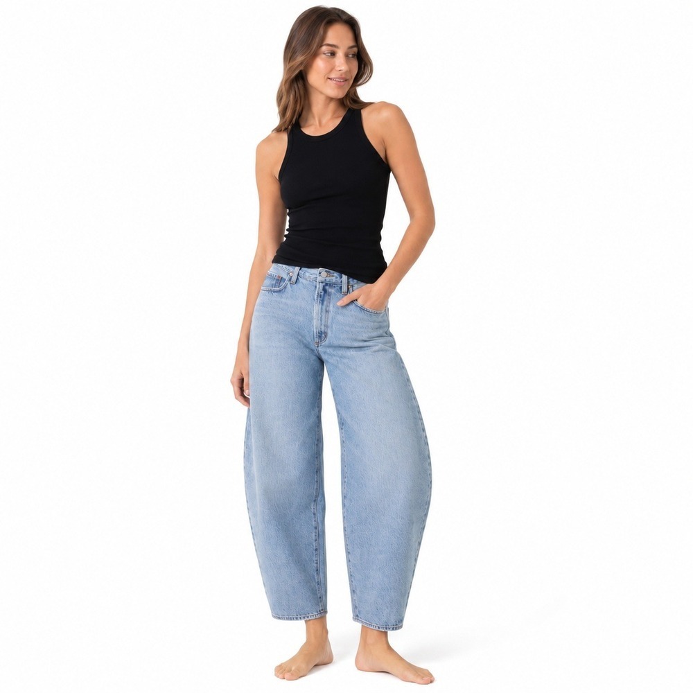 AGOLDE Balloon High Rise Barrel Jeans women 31 Horseshoe Ankle Light wash